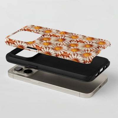 3D Floral Embroidery Pattern Vintage Daisy Knit iPhone Case