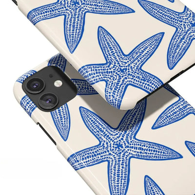 Blue Starfish Phone Case – Abstract Ocean-Inspired Art with Durable Protection