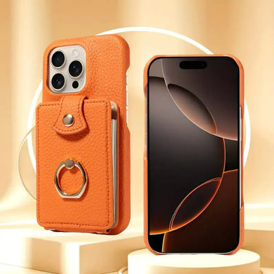 Cavira Faux Leather Accordion iPhone Case - Crossbody Strap and Multi-Card Wallet Cover