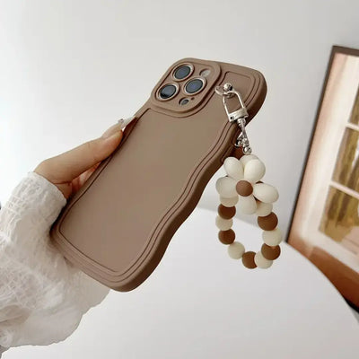Fiora Protective iPhone Case with Flower-Bead Wrist Strap