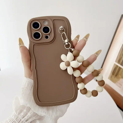 Fiora Protective iPhone Case with Flower-Bead Wrist Strap