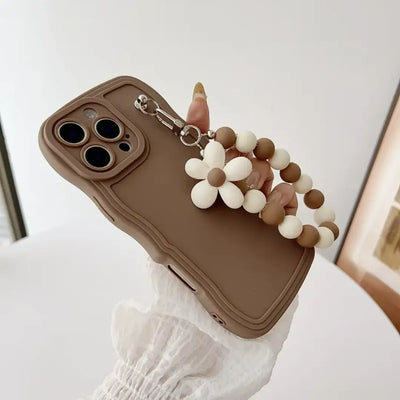Fiora Protective iPhone Case with Flower-Bead Wrist Strap