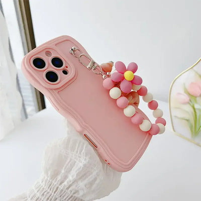 Fiora Protective iPhone Case with Flower-Bead Wrist Strap
