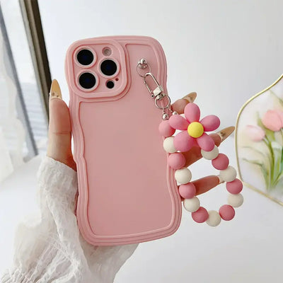 Fiora Protective iPhone Case with Flower-Bead Wrist Strap